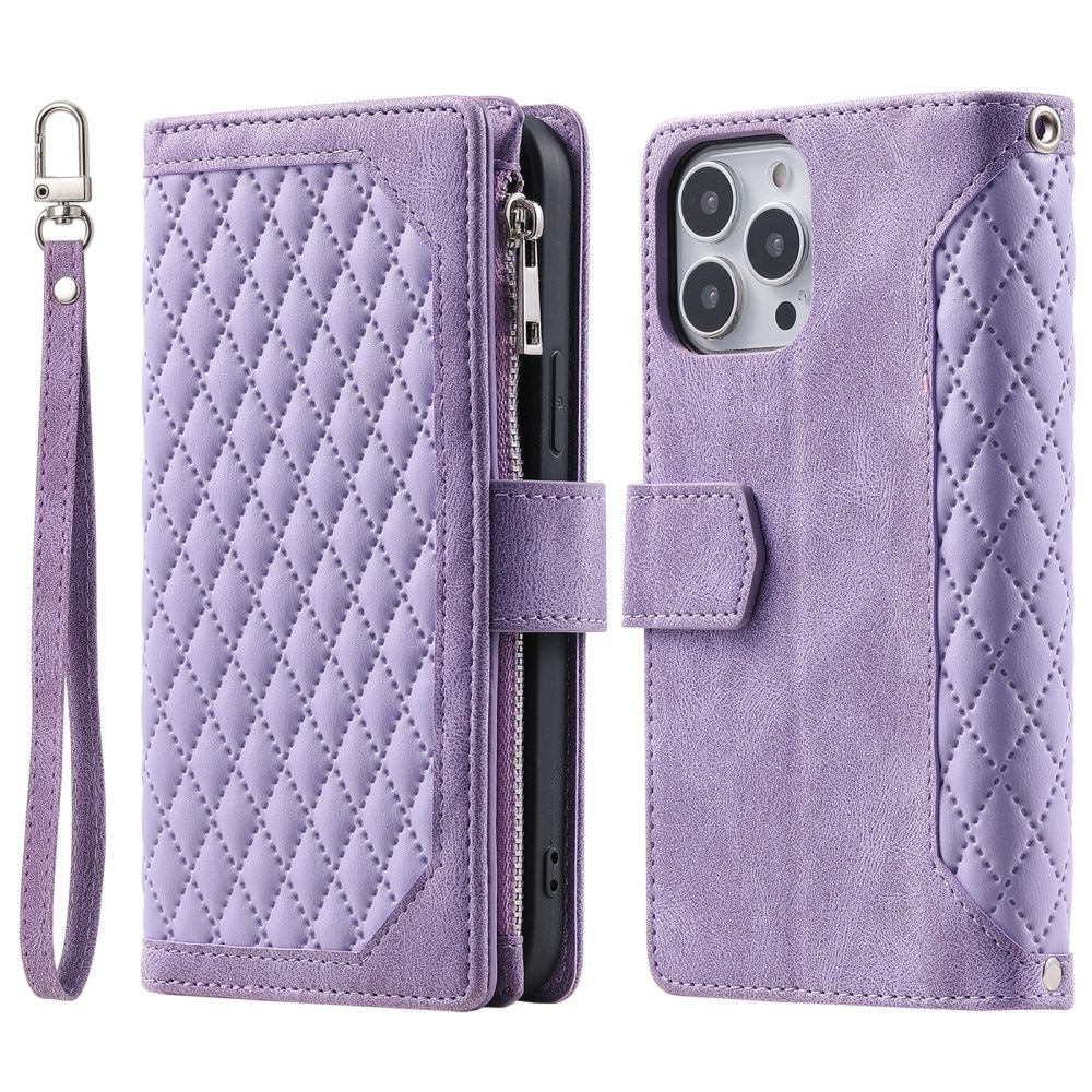 Funda acolchada tipo billetera iPhone 16 Pro Púrpura