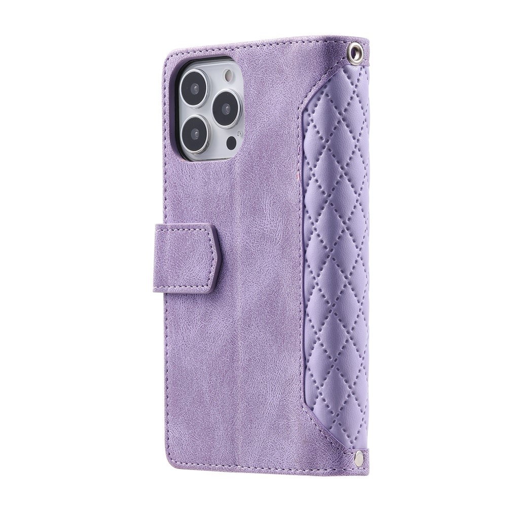 Funda acolchada tipo billetera iPhone 16 Pro Púrpura