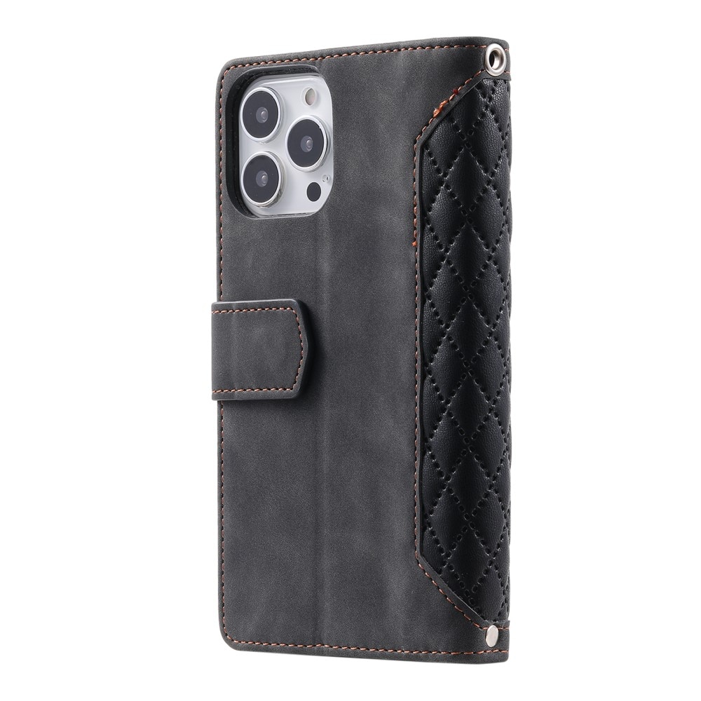 Funda acolchada tipo billetera iPhone 16 Pro Negro