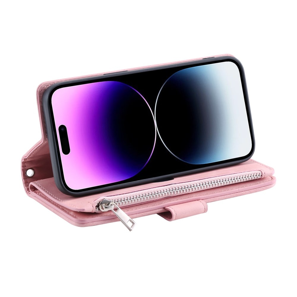 Funda acolchada tipo billetera iPhone 16 Pro Rosa