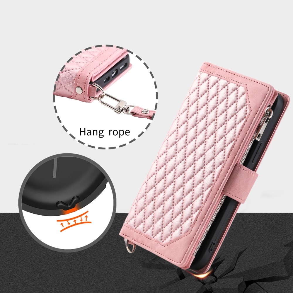 Funda acolchada tipo billetera iPhone 16 Pro Rosa