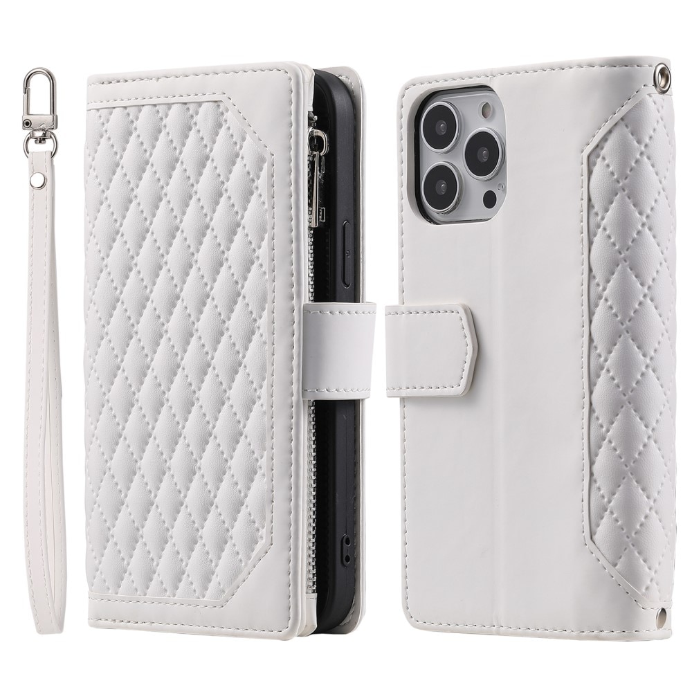 Funda acolchada tipo billetera iPhone 16 Pro Blance