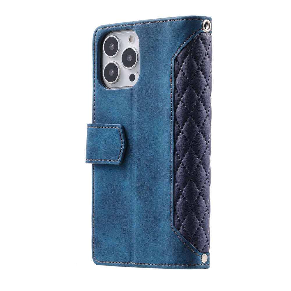 Funda acolchada tipo billetera iPhone 16 Pro Max Azul