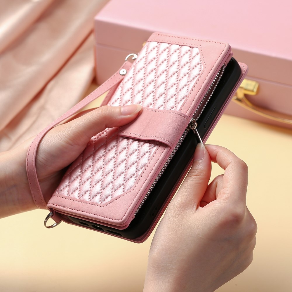 Funda acolchada tipo billetera iPhone 16 Pro Max Rosa