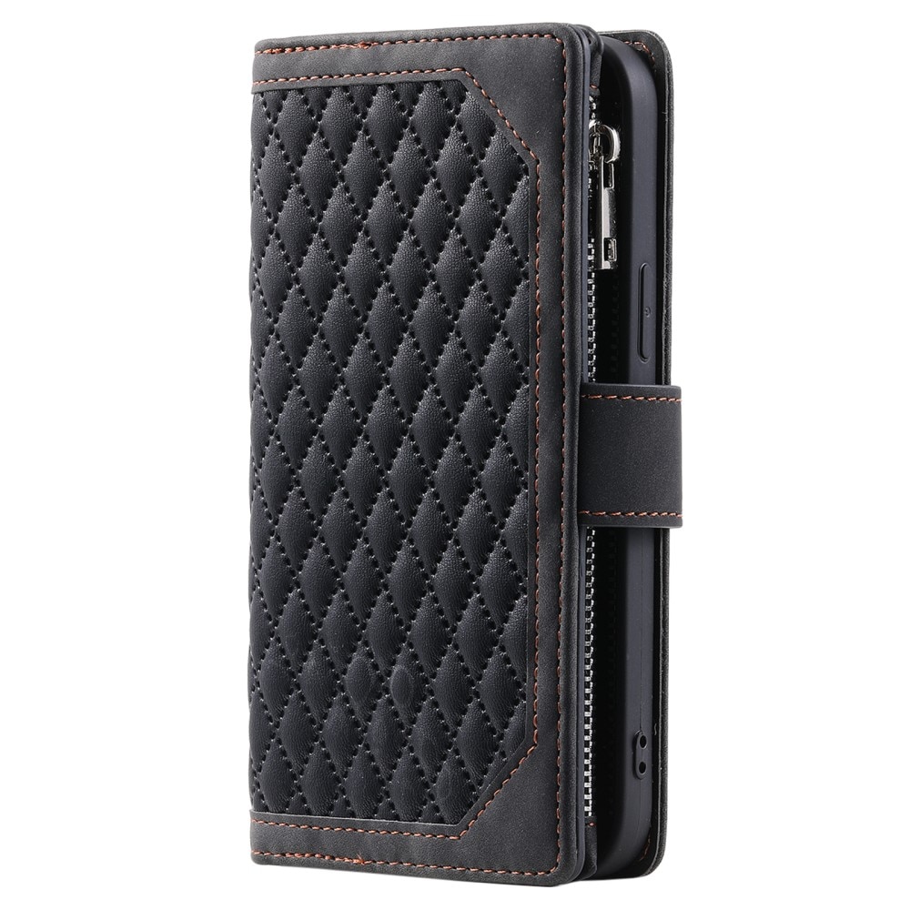 Funda acolchada tipo billetera iPhone 16 Plus Negro