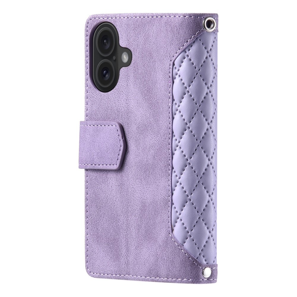 Funda acolchada tipo billetera iPhone 16 Púrpura