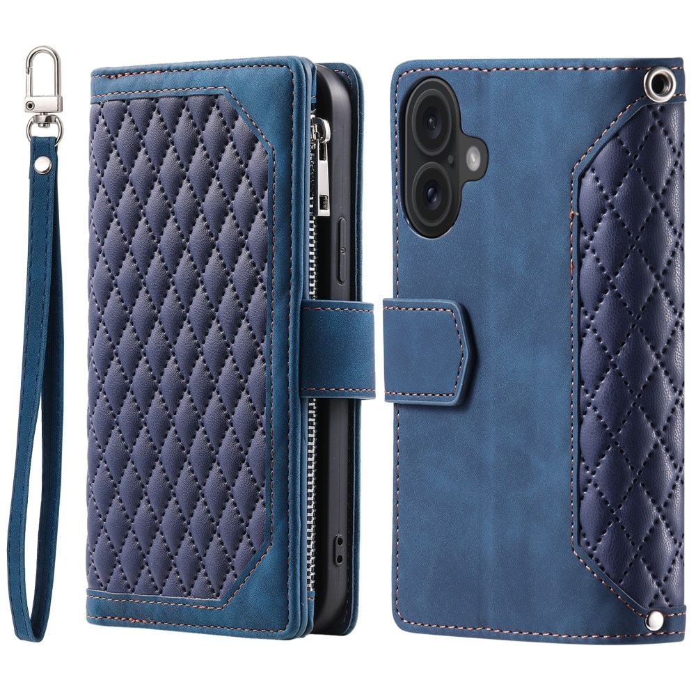 Funda acolchada tipo billetera iPhone 16 Azul