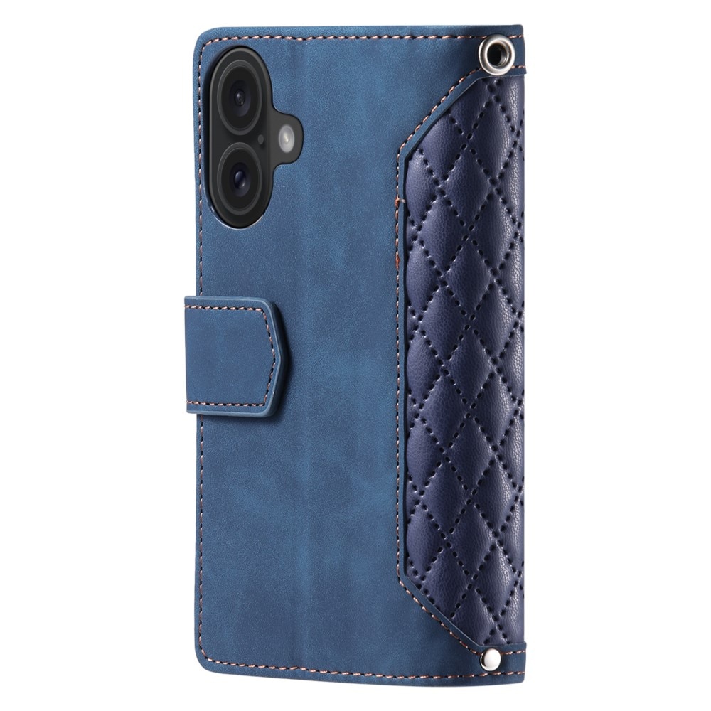 Funda acolchada tipo billetera iPhone 16 Azul