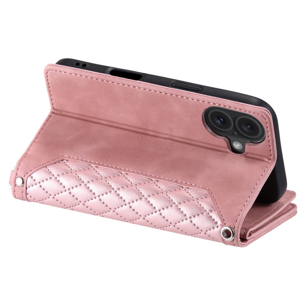 Funda acolchada tipo billetera iPhone 16 Rosa