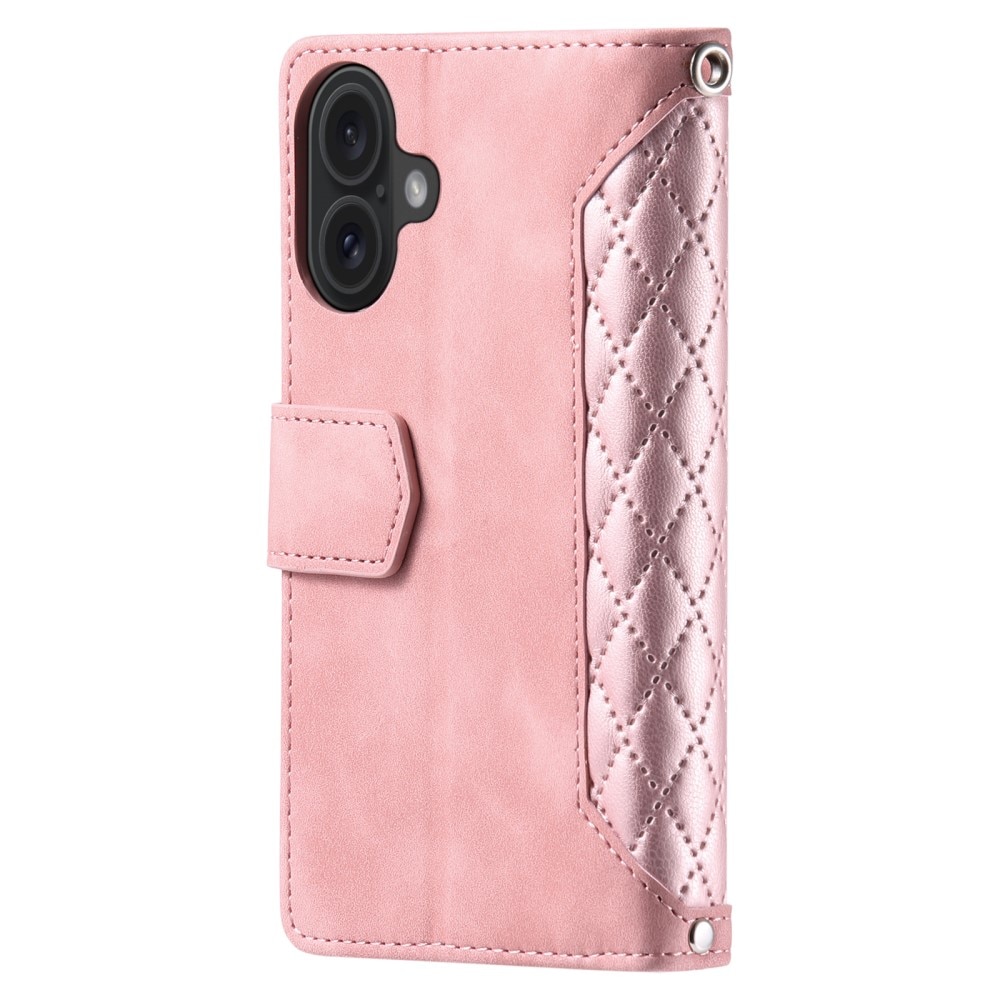 Funda acolchada tipo billetera iPhone 16 Rosa