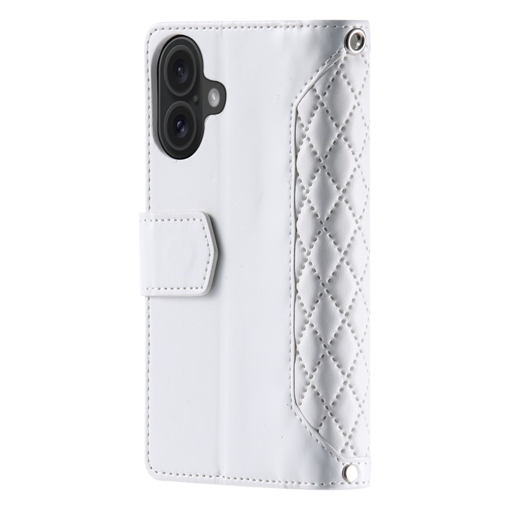 Funda acolchada tipo billetera iPhone 16 Blance