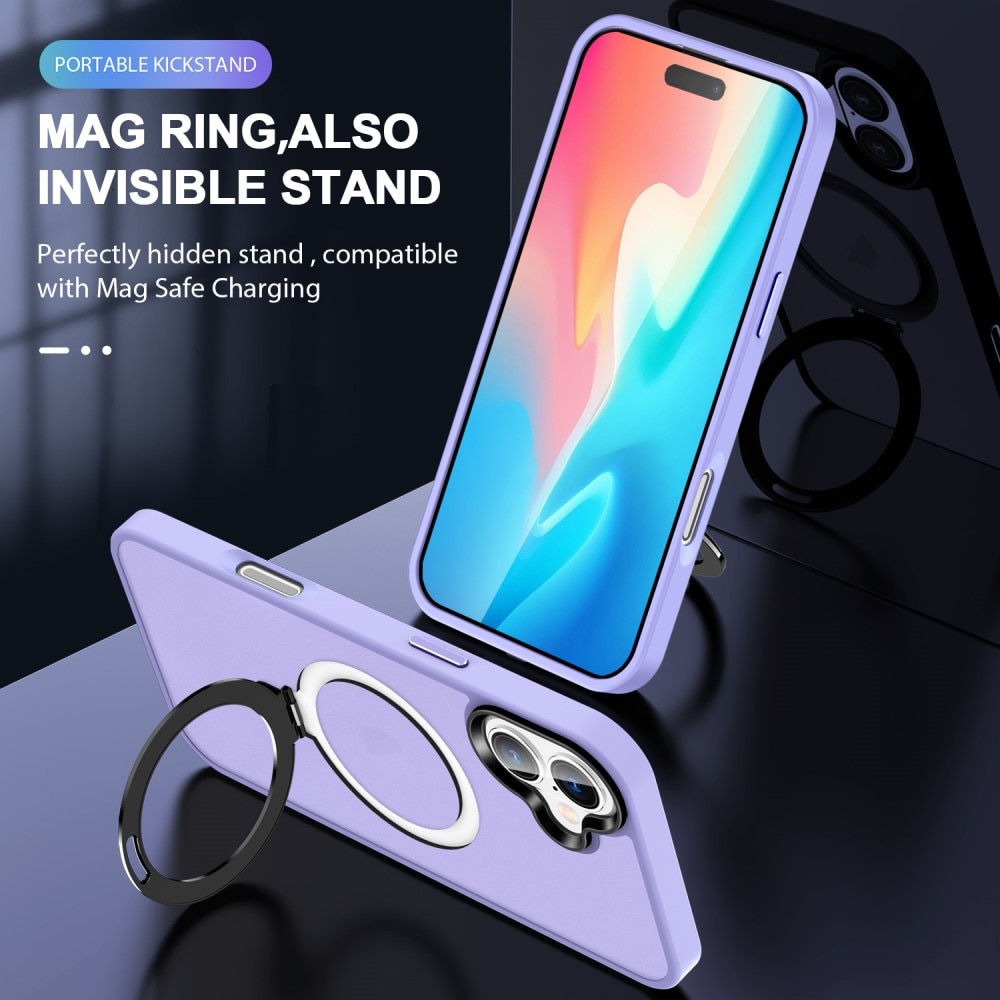 Funda híbrida MagSafe Ring iPhone 16 Púrpura