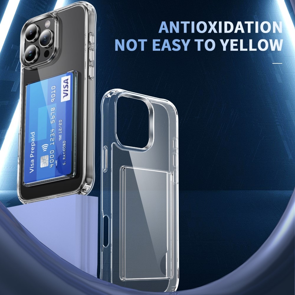 Funda híbrida con ranuras para tarjetas iPhone 16 Pro Max Transparente