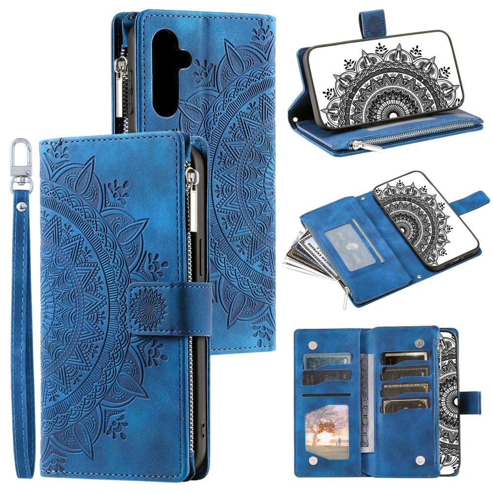 Funda Mandala tipo billetera Samsung Galaxy A16, azul