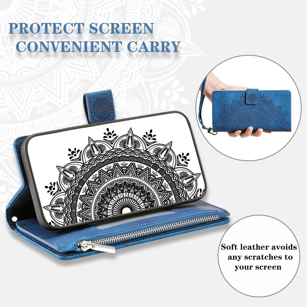 Funda Mandala tipo billetera Samsung Galaxy A16, azul