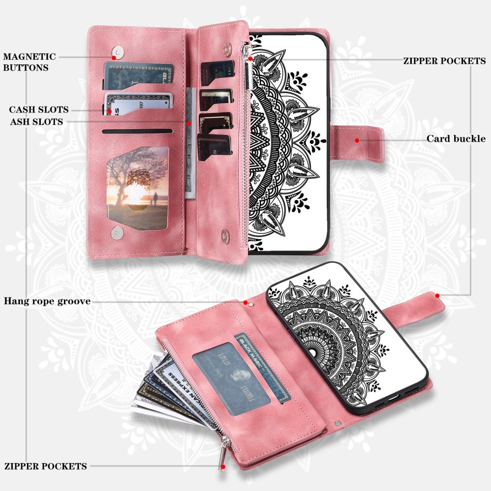 Funda Mandala tipo billetera Samsung Galaxy A16, rosado