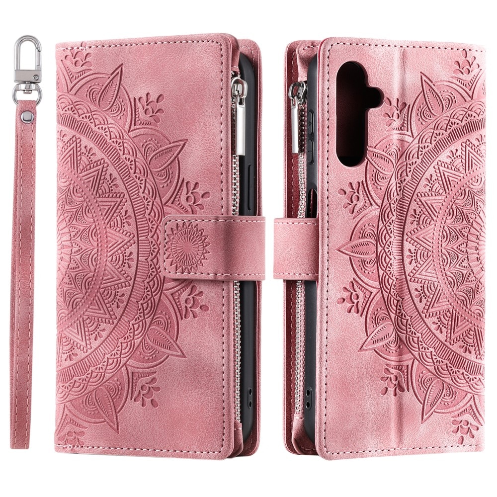 Funda Mandala tipo billetera Samsung Galaxy A16, rosado