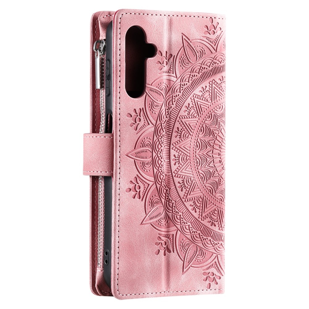 Funda Mandala tipo billetera Samsung Galaxy A16, rosado