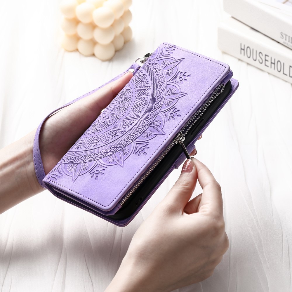 Funda Mandala tipo billetera Samsung Galaxy A16, violeta