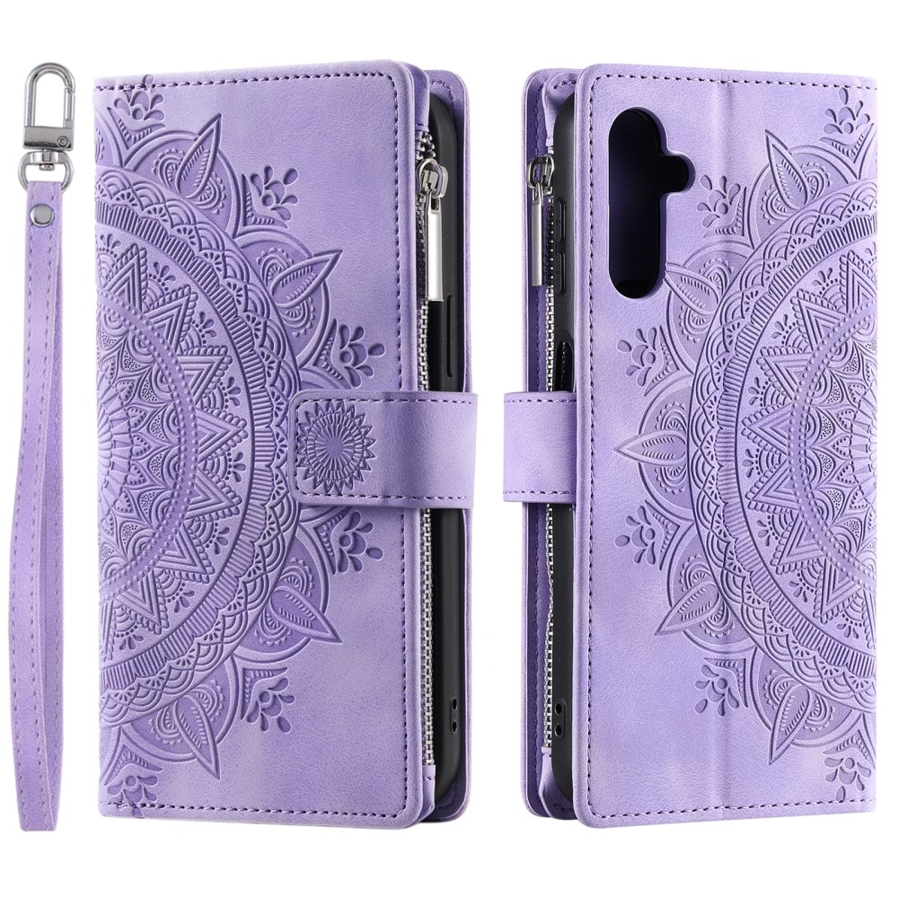 Funda Mandala tipo billetera Samsung Galaxy A16, violeta