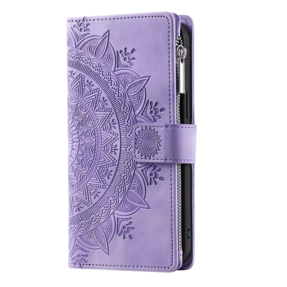 Funda Mandala tipo billetera Samsung Galaxy A16, violeta