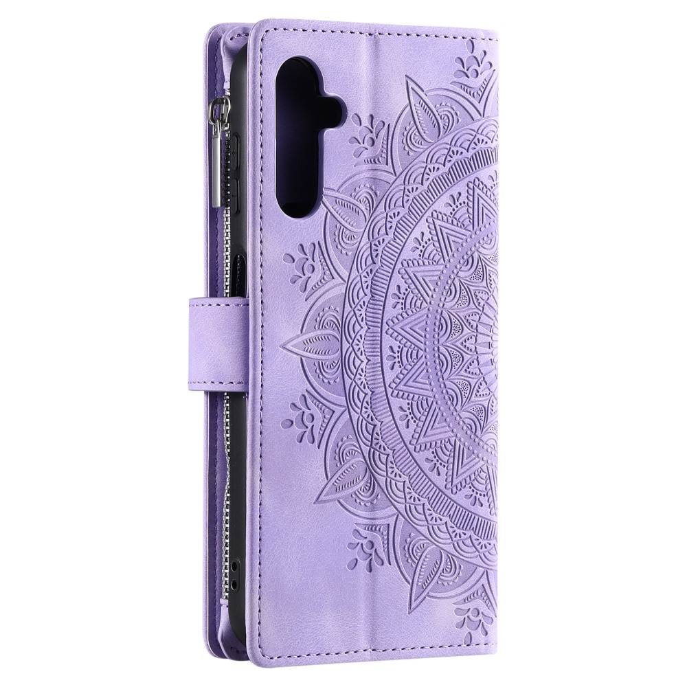 Funda Mandala tipo billetera Samsung Galaxy A16, violeta