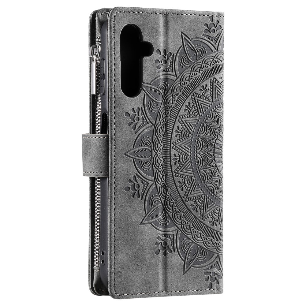 Funda Mandala tipo billetera Samsung Galaxy A16, gris