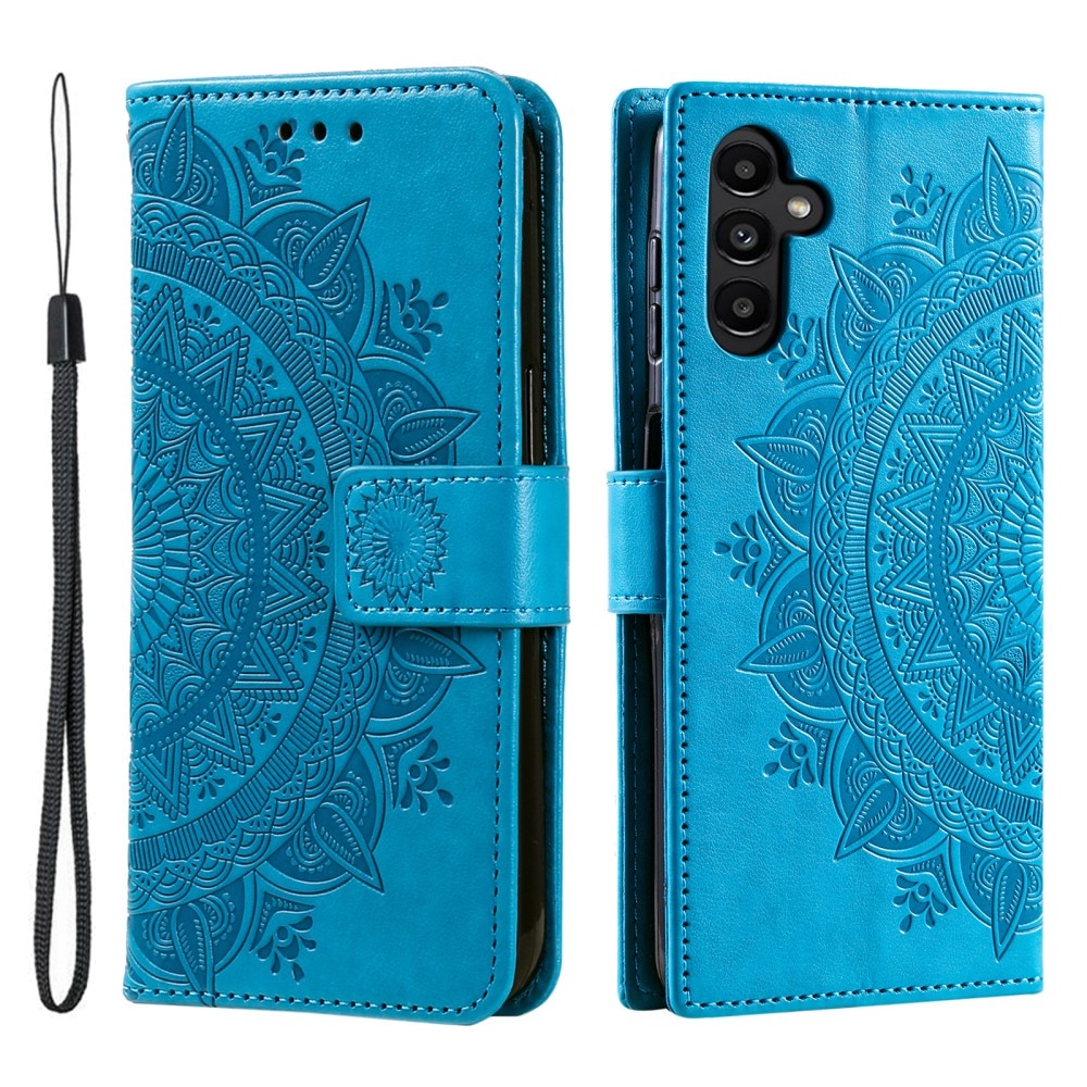 Funda de Cuero Mandala Samsung Galaxy A16 azul