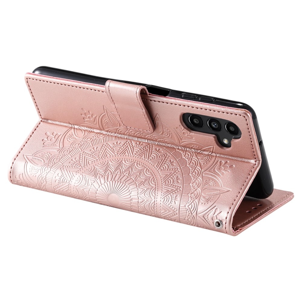 Funda de Cuero Mandala Samsung Galaxy A16 oro rosa