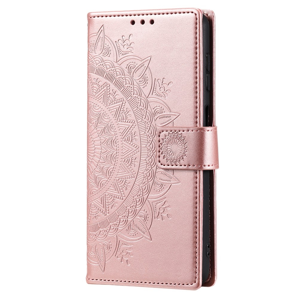 Funda de Cuero Mandala Samsung Galaxy A16 oro rosa