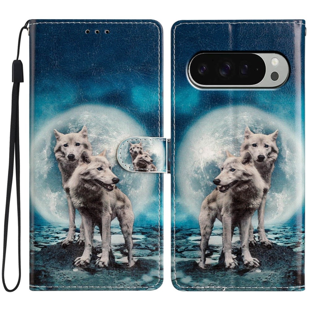 Funda cartera Google Pixel 9 Pro lobos