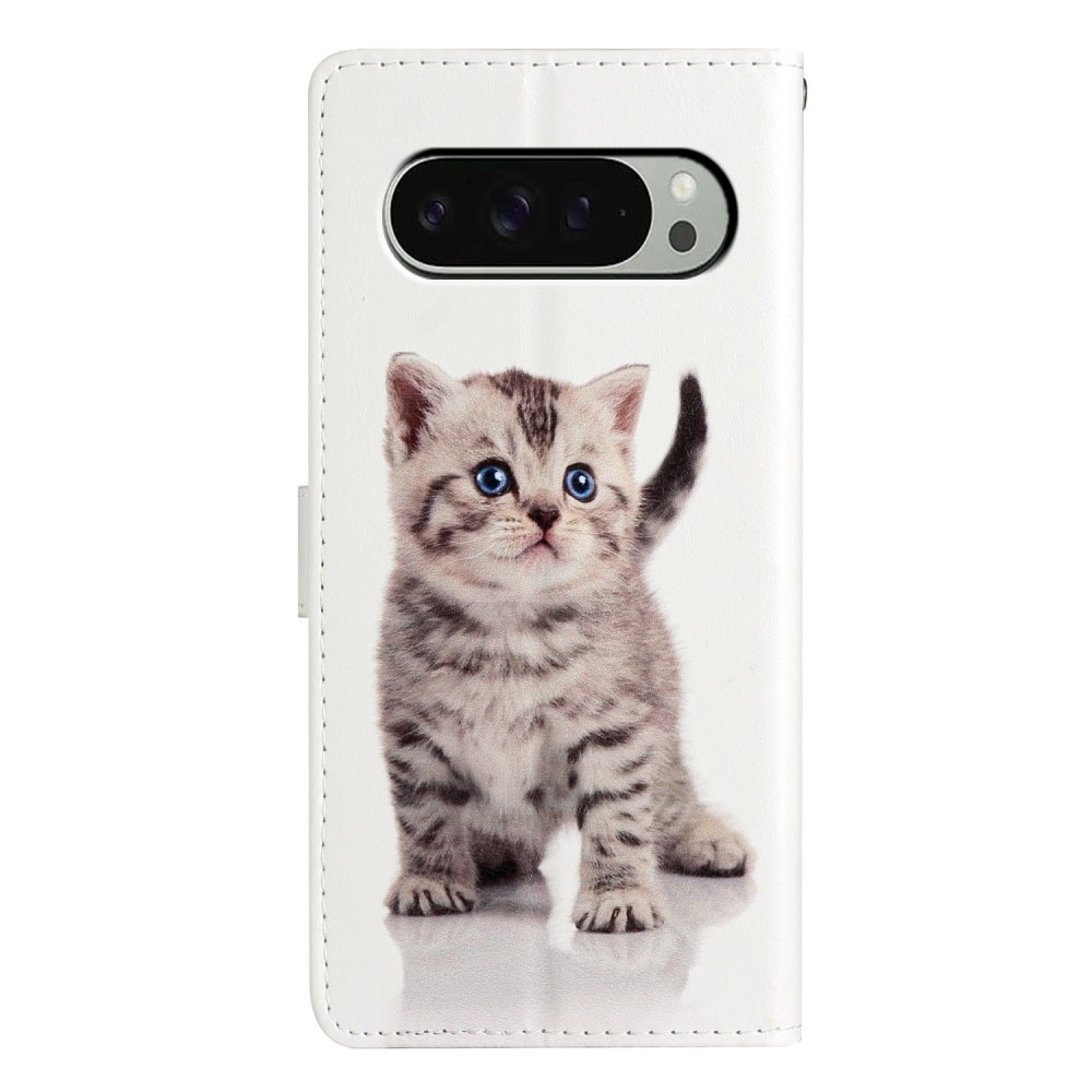 Funda cartera Google Pixel 9 gatito