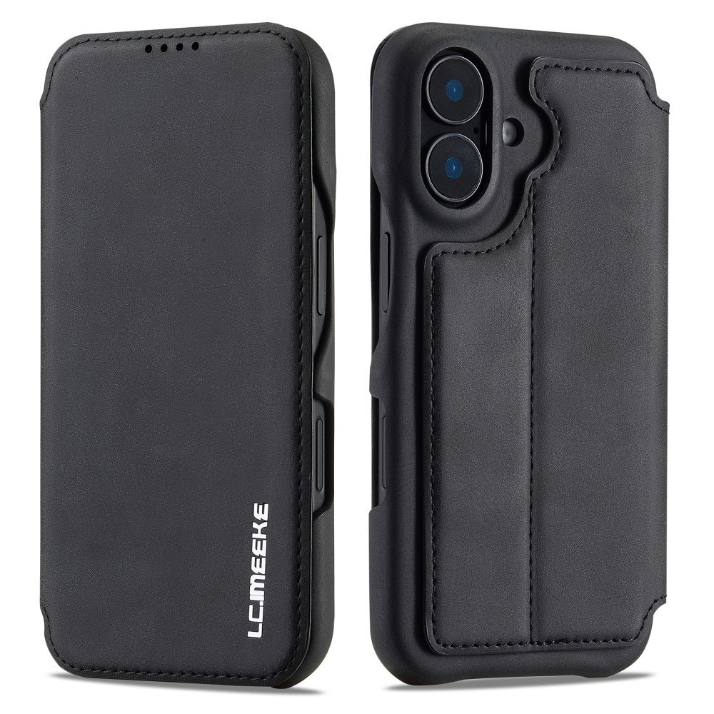 Funda delgada con solapa iPhone 16 negro