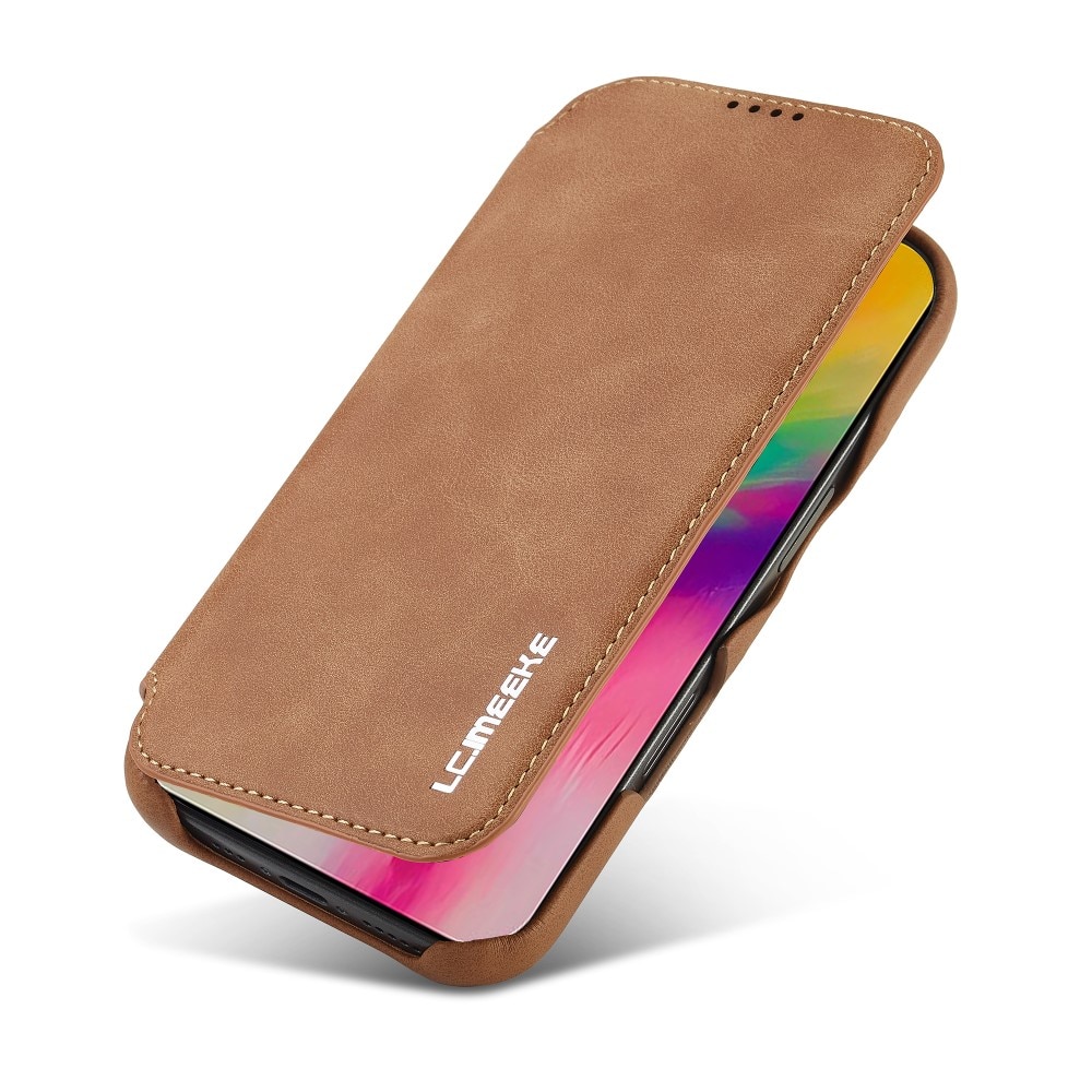 Funda delgada con solapa iPhone 16 Pro coñac