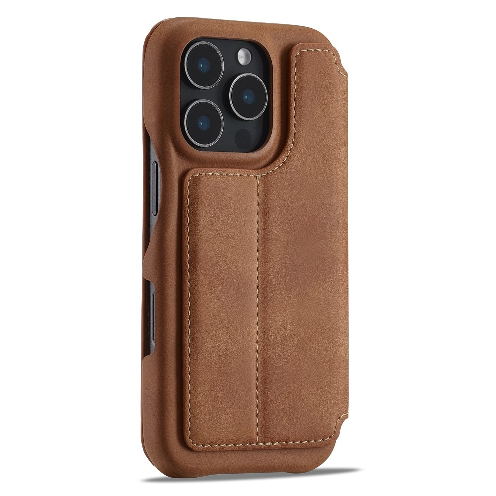 Funda delgada con solapa iPhone 16 Pro coñac