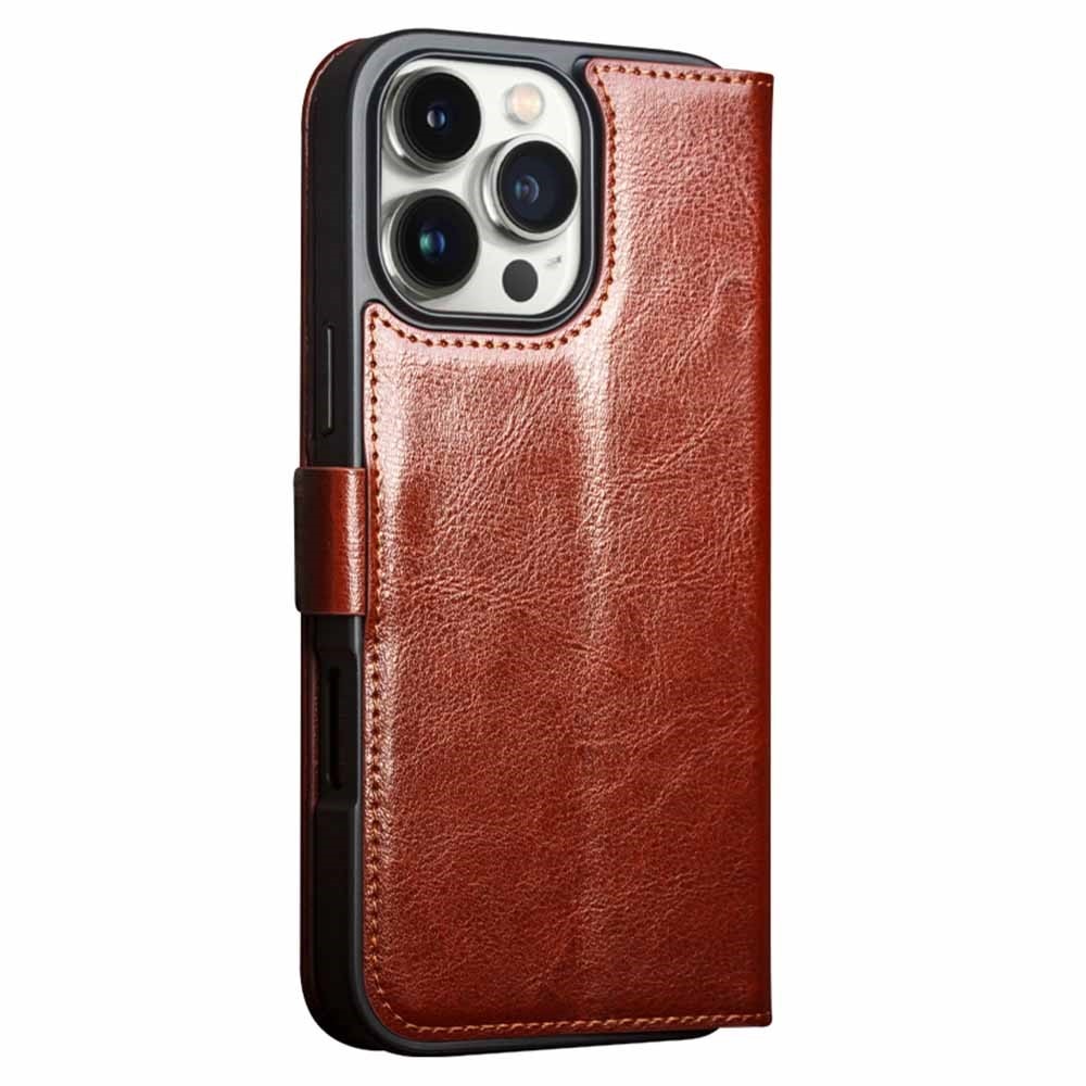 Leather Wallet Case iPhone 16 Pro Max Brown