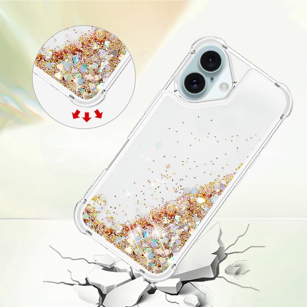 Funda Glitter Powder TPU iPhone 16 oro