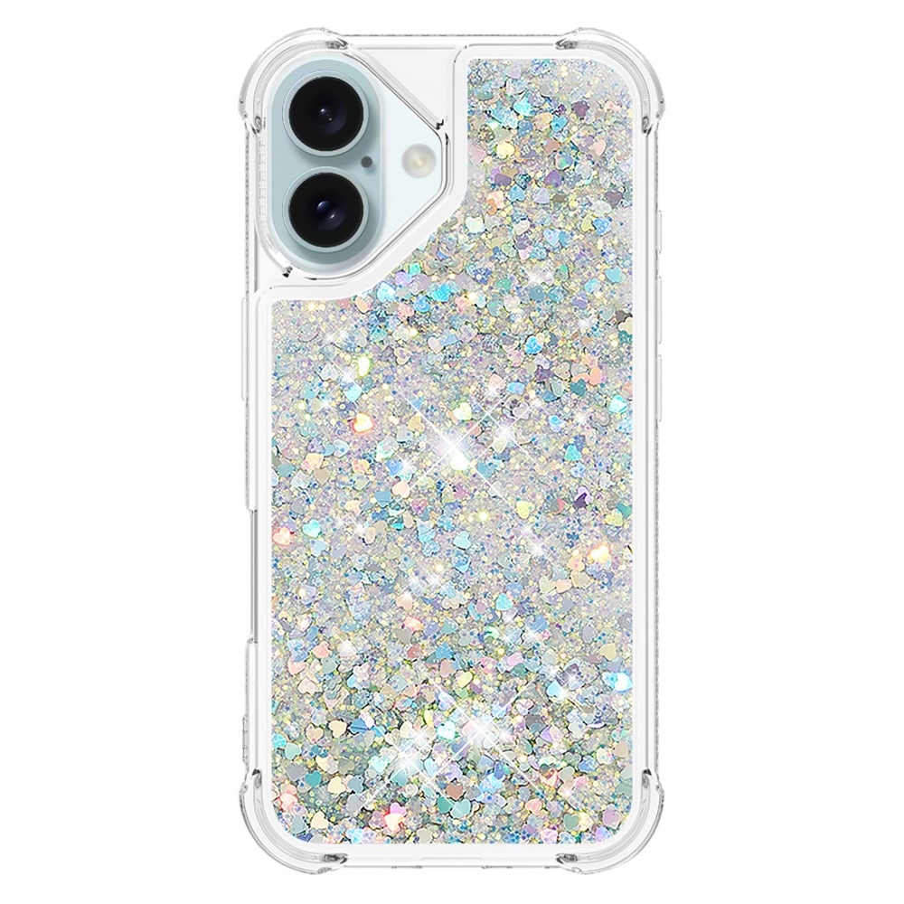 Funda Glitter Powder TPU iPhone 16 plata