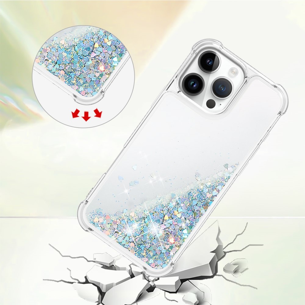 Funda Glitter Powder TPU iPhone 16 Pro plata