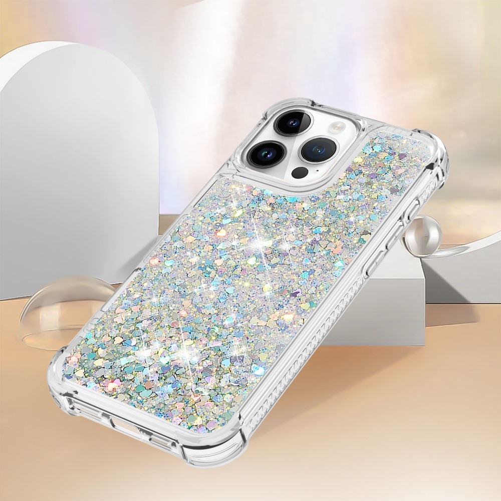 Funda Glitter Powder TPU iPhone 16 Pro plata