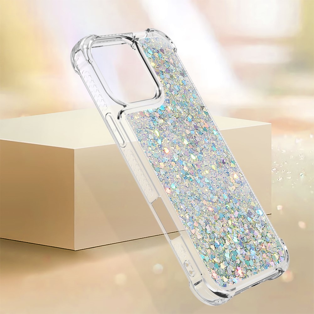 Funda Glitter Powder TPU iPhone 16 Pro plata