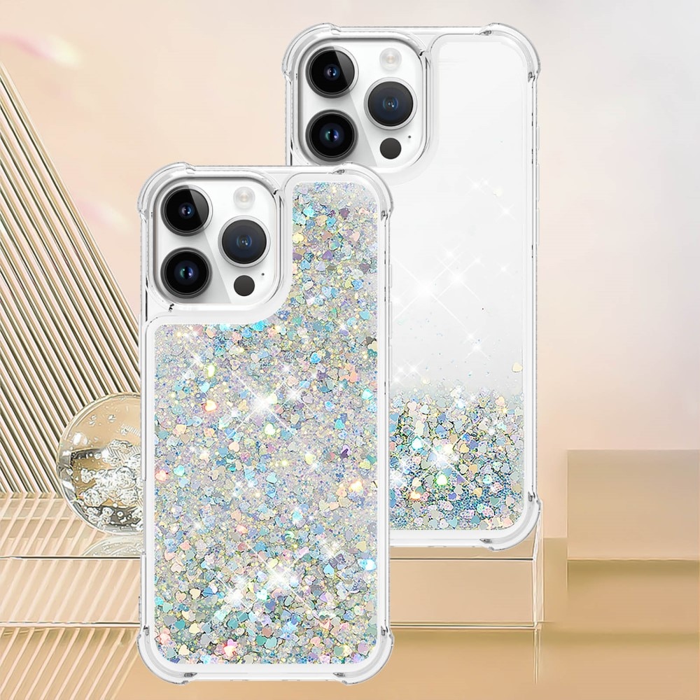 Funda Glitter Powder TPU iPhone 16 Pro plata