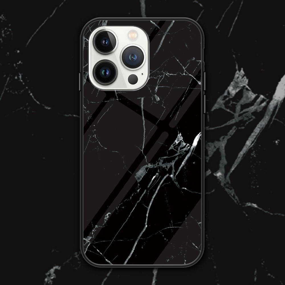 Funda vidrio templado iPhone 16 Pro mármol negro