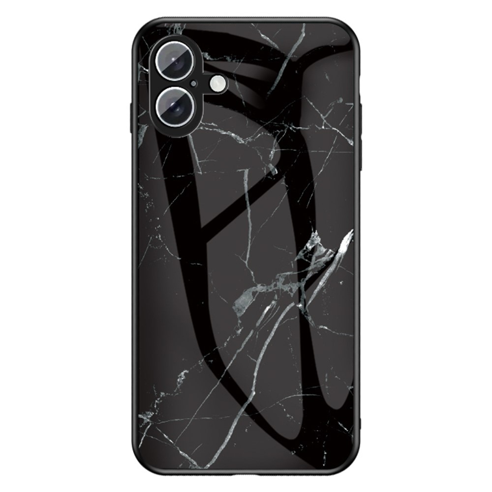 Funda vidrio templado iPhone 16 mármol negro