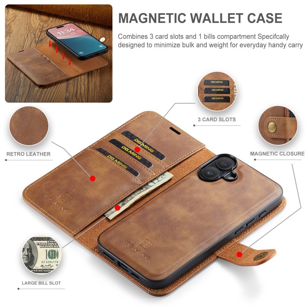 Cartera Magnet Wallet iPhone 16 Plus Cognac