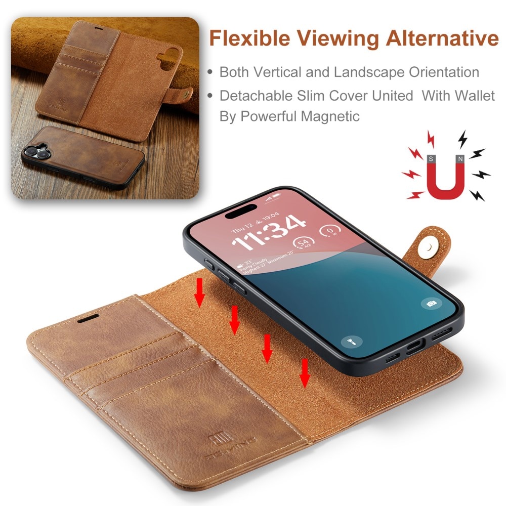 Cartera Magnet Wallet iPhone 16 Plus Cognac