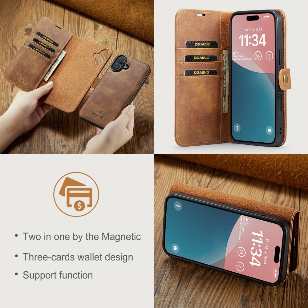 Cartera Magnet Wallet iPhone 16 Plus Cognac