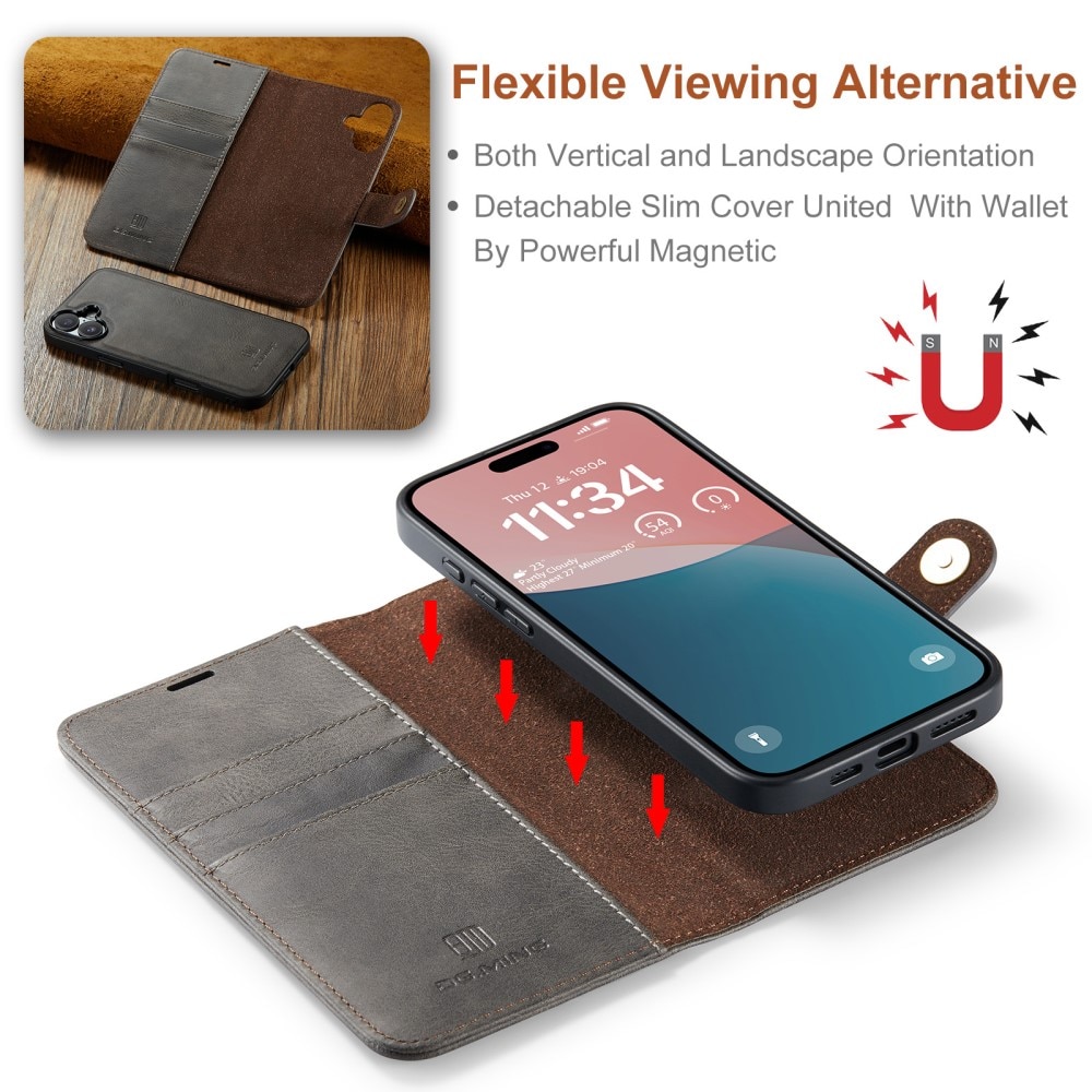 Cartera Magnet Wallet iPhone 16 Brown