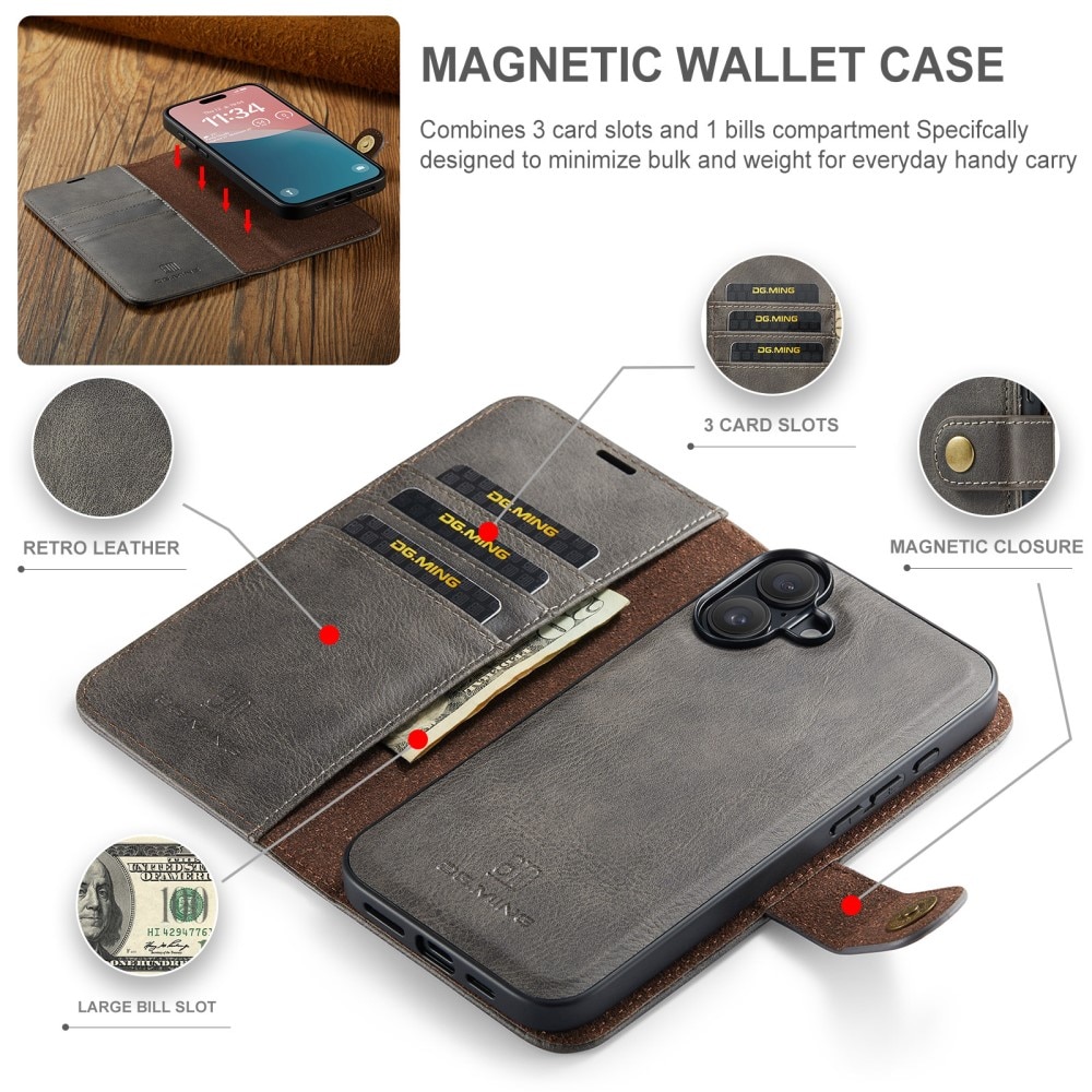 Cartera Magnet Wallet iPhone 16 Brown