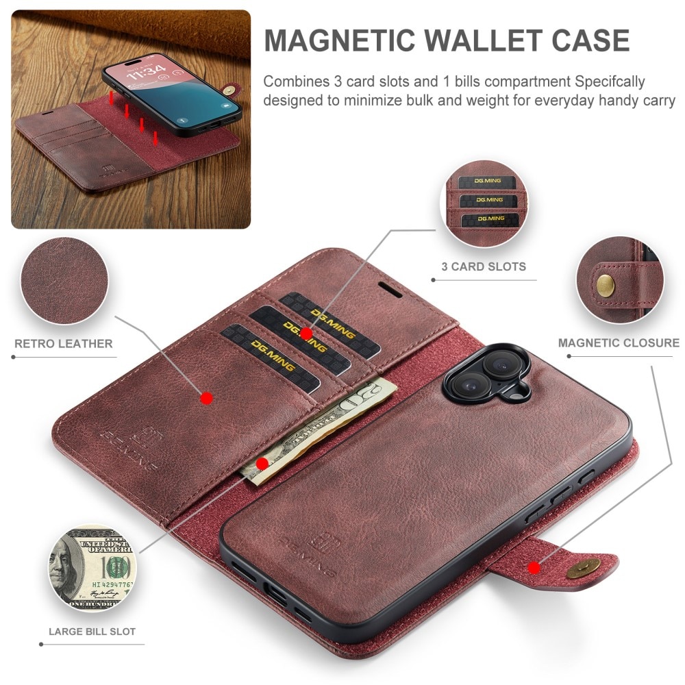 Cartera Magnet Wallet iPhone 16 Red